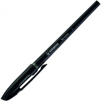 Ручка шариковая Stabilo Re-Liner 868 F/0,38 мм., цвет корпуса: черный, черная (STABILO 868/1-46) Стильная тонкая шариковая ручка со сменным стержнем. Специальная формула чернил пониженной вязкости Low Viscosity позволяет еще быстрее и легче написать текст, избежать прерывания потока чернил и не уставать во время письма.