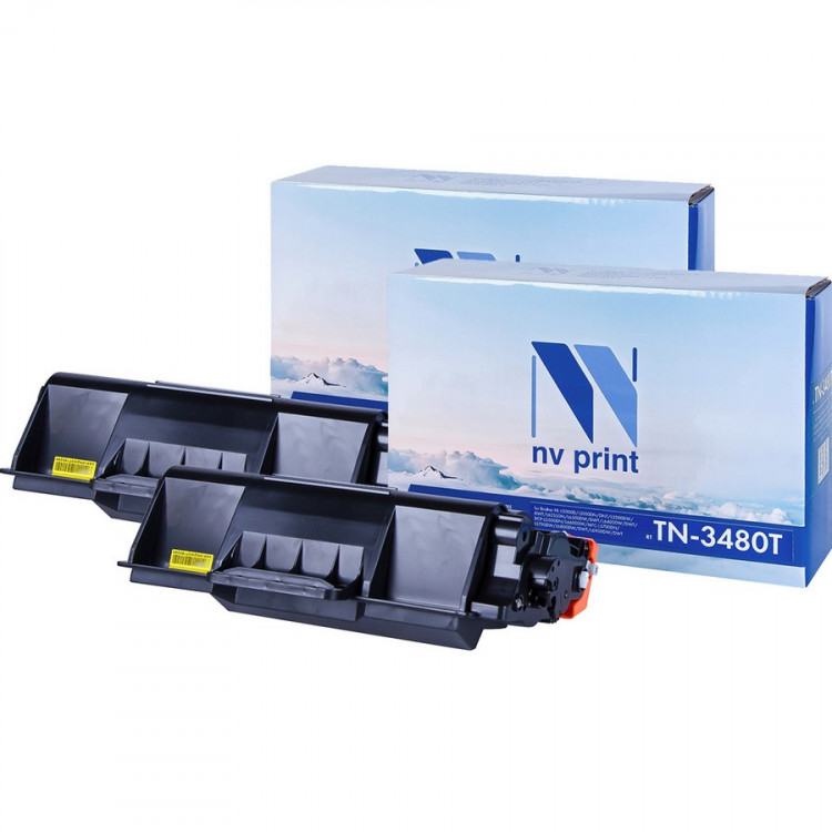 NV Print NVP-TN3480T-SET2 Картридж совместимый NV-TN-3480T-SET2 для Brother DCP-L6600DW /  HL-L6400DWT /  HL-L6300DW /  MFC-L6800DW /  MFC-L6900DW /  DCP-L5500DN /  HL-L5000D /  HL-L5100DN /  HL-L5200DW /  MFC-L5700DN /  MFC-L5750DW (8000k) (2 шт)