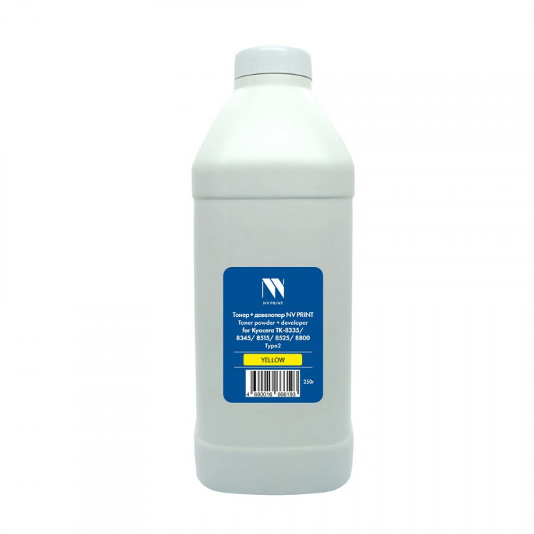 NV Print NVP-Kyo8355-Type2-250gY Тонер + девелопер для Kyocera ТК-8335 / 8345 / 8515 / 8525 / 8800 Type2 (250г) Yellow совместимый
