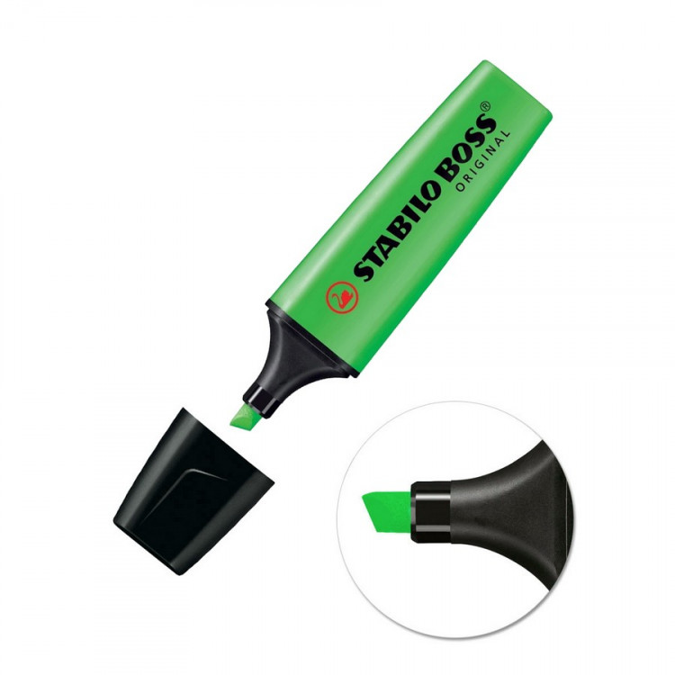 Текстовыделитель Stabilo Boss Original 70/33 зеленый 2-5 мм, скошенный (Stabilo 70/33)*