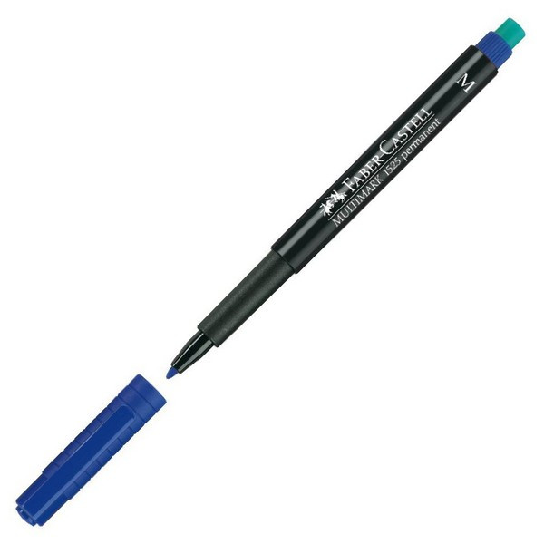 Ручка капиллярная Faber-Castell MULTIMARK 1525 Permanent, OHP, CD, Glass, M (medium, 1,0 мм), цвет синий (152551)