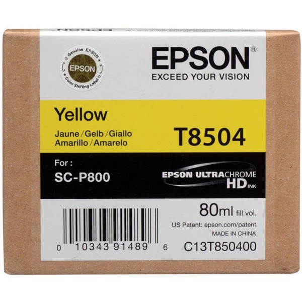 Epson C13T850400 Картридж желтый T8504 для Epson SureColor SC-P800 (80 мл)