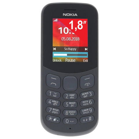 Телефон мобильный NOKIA 130 DS, TA-1017, 2 SIM, 1,8", MicroSD, 0,3 Мп, черный, A00028615