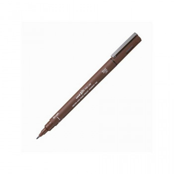 Ручка капиллярная Uni Pin Fine Line Brush BR-200 цвет Sepia (UNI PIN Brush-200(S)Sepia) Линер с наконечником кистью! Чернила не размываются водой и подходят для работы с акварелью, спиртовыми маркерами и фломастерами.