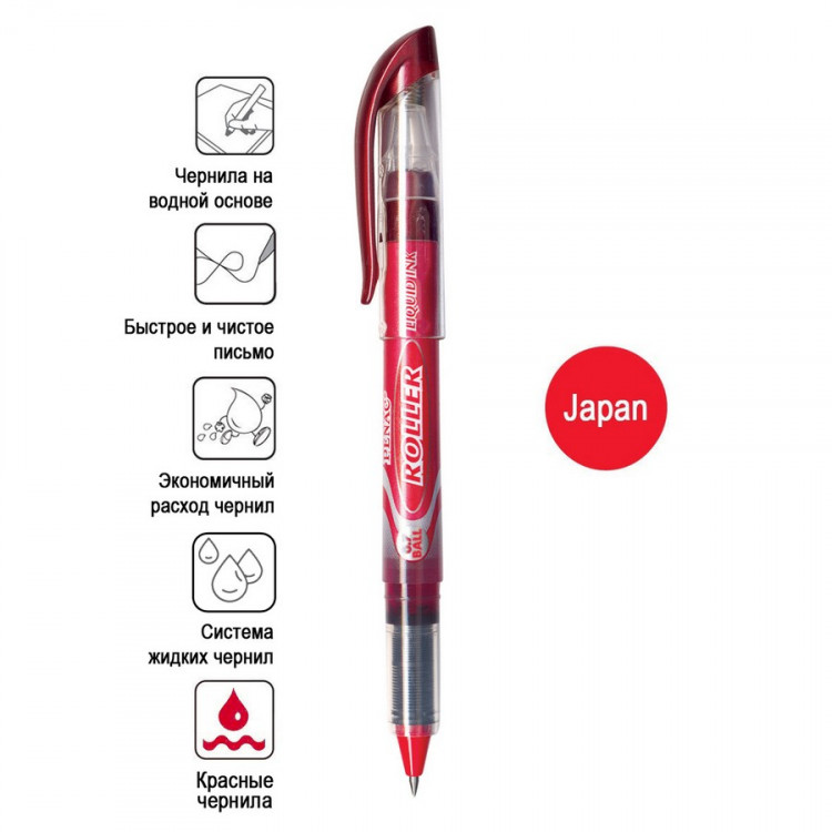 Ручка роллер Penac Liqroller 0,7 мм. Красный (PENAC WP0201-02)