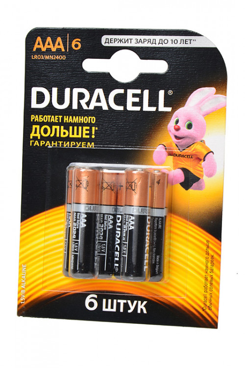 Батарейка DURACELL LR03 BL6 (Комплект 6 шт.)