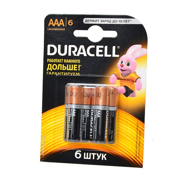 Батарейка DURACELL LR03 BL6* (Комплект 6 шт.)