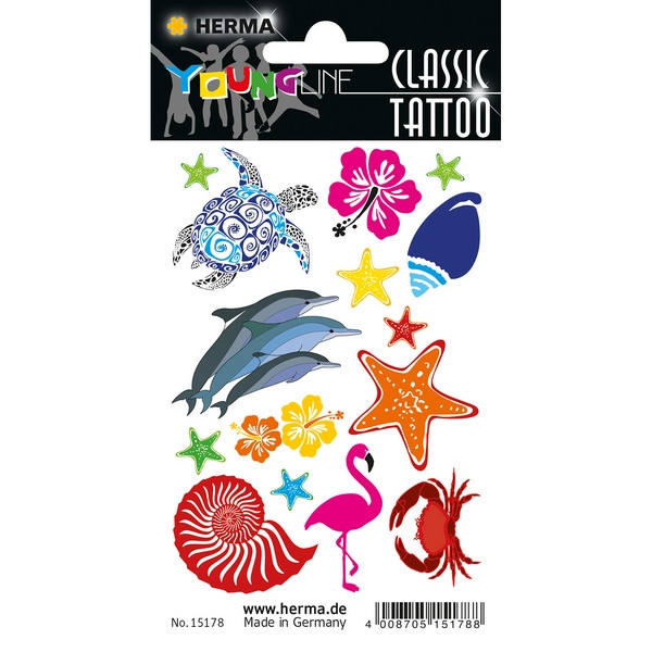 HERMA 15178 НАКЛЕЙКИ TATTOO CLASSIC ОКЕАН (ЦВЕТНЫЕ)