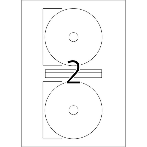 HERMA 5115/1 maxi Этикетки самоклеющиеся для CD-дисков Бумажные А4, д. 116 мм, цвет: Матов, клей: перманентный, для печати на: струйных и лазерных аппаратах, 1 лист/2 этикетки