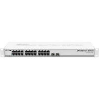 MikroTik CSS326-24G-2S+RM Коммутатор Mikrotik CSS326-24G-2S+RM (SwOS powered 24 port Gigabit Ethernet switch with two SFP+ ports in 1U rackmount case)