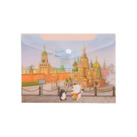 Папка-конверт на кнопке А5 COMIX География Москва Собор Василия Блаженного (COMIX A1854 MC)