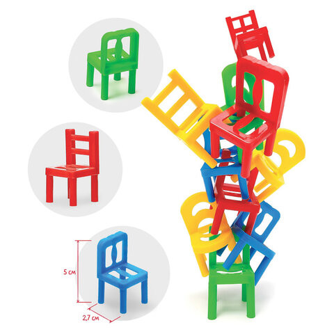 Настольная игра "НА 4 НОГАХ", 18 стульев, 4 цвета, ЛАС ИГРАС KIDS, 7722463