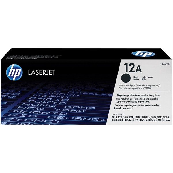 HP Q2612A Картридж черный HP 12A LaserJet 1010/12/15/20/22/ 3015/20/30 (2K)