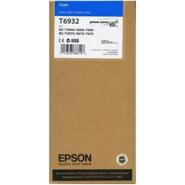 Epson C13T693200 Картридж (комп) голубой T693200 UltraChrome XD Epson для SC-T3000 / T5000 / T7000 (350 мл)