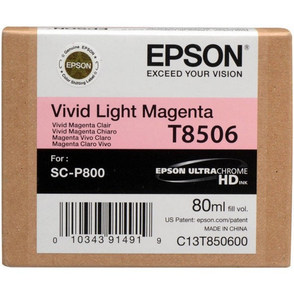 Epson C13T850600 Картридж светло-пурпурный (насыщенный) T8506 для Epson SureColor SC-P800 (80 мл)