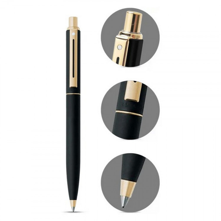 Ручка шариковая автоматическая Sheaffer Sentinel 327 Matte Black, Gold Tone Trim, Синяя (Sheaffer SB32750C/E232751/SH08047)
