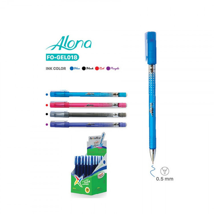 Ручка гелевая Flexoffice Alona, 0,5 мм, черная (FLEXOFFICE FO-GEL018 BLACK)