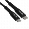 Кабель USB PHILIPS Type-C - Type-C Charge & Sync 1,2м, 100W, круглый, черный (PHILIPS  DLC9530B/67)