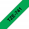 Brother TZE741 Плёнка для наклеек Brother TZE-741 чёрный шрифт на зелёной основе, 18мм*8м