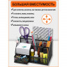Подставка-органайзер для канцелярии ORANGE PEEL металлическая черная,7 секций (ORANGE PEEL HY348 BK)