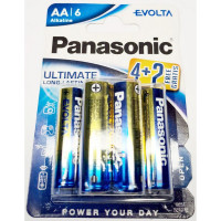 Батарейка Panasonic EVOLTA LR6EGE/6BW 4+2F LR6 4+2шт BL6 (Комплект 6 шт.)