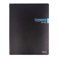 Тетрадь А5 на 4-х кольцах, клетка, 80 листов Comix Compera Bond цвет черный/голубой (COMIX CRA53074 BLK/BU)