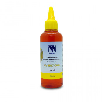 NV Print NVP-INK100YH Чернила универсальные на водной основе NV-INK100YH для аппаратов HP (100 ml) Yellow совместимые NVP-INK100YH, Совместимость: , ресурс: 0 стр.